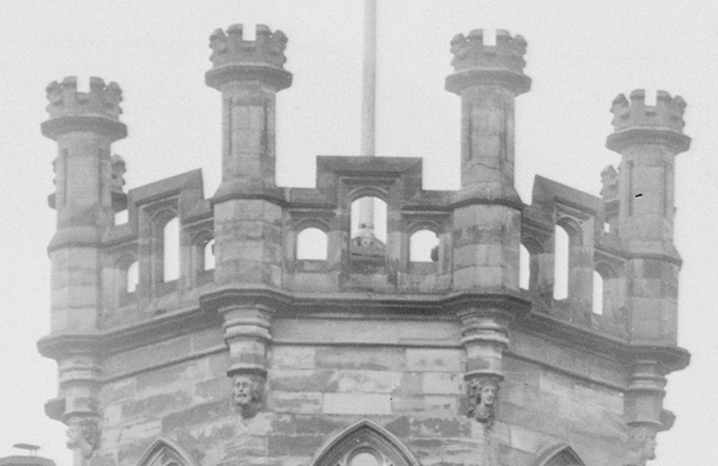 1910 Ornate heads of Calderwood Castle